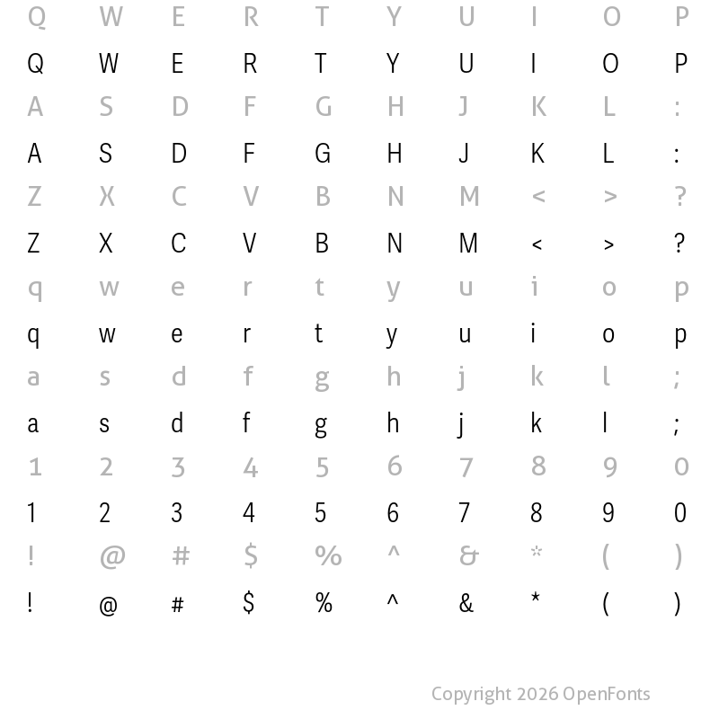 Character Map of Adelle Sans Cnd Light