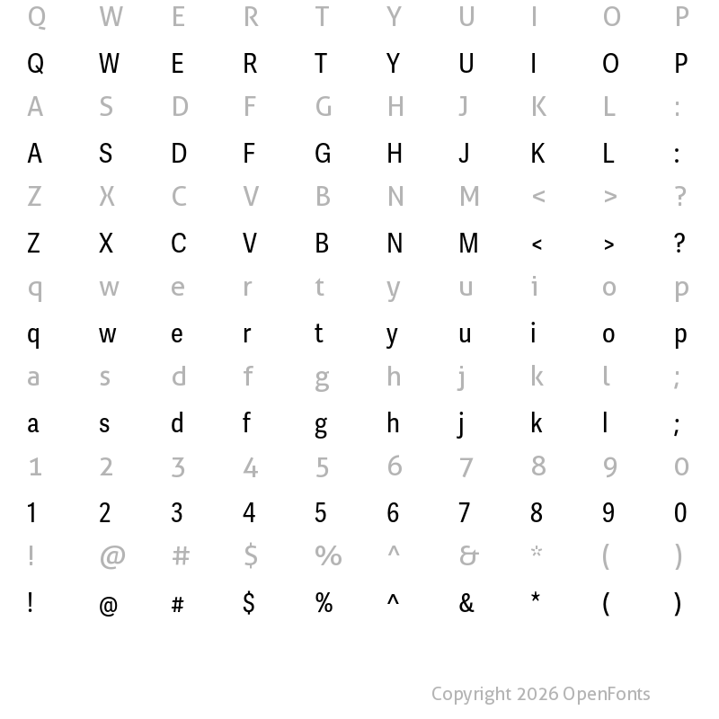 Character Map of Adelle Sans Cnd Regular