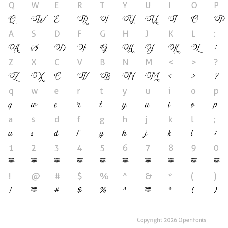 Character Map of Adenville Regular