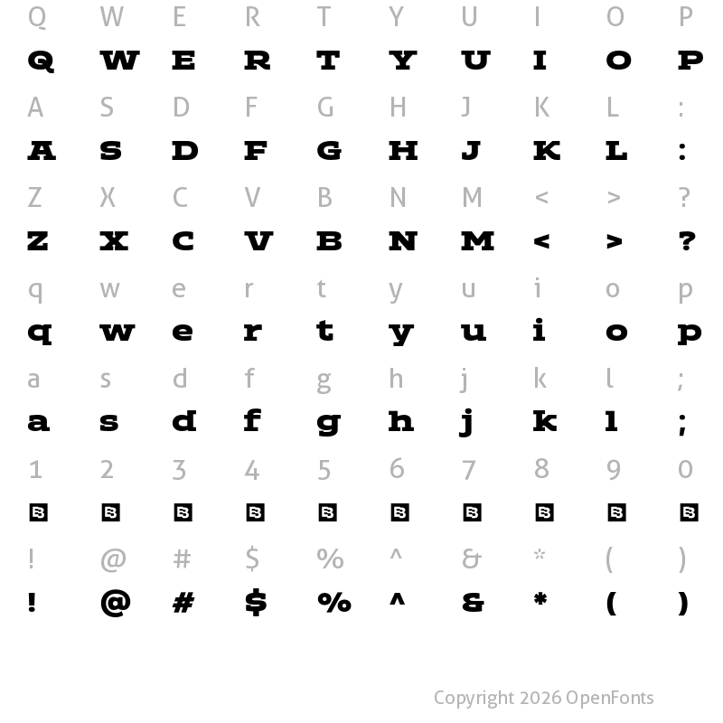 Character Map of ADEROS TRIAL Black