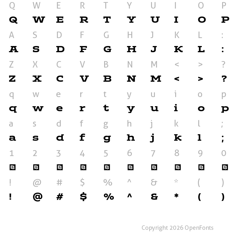 Character Map of ADEROS TRIAL Bold