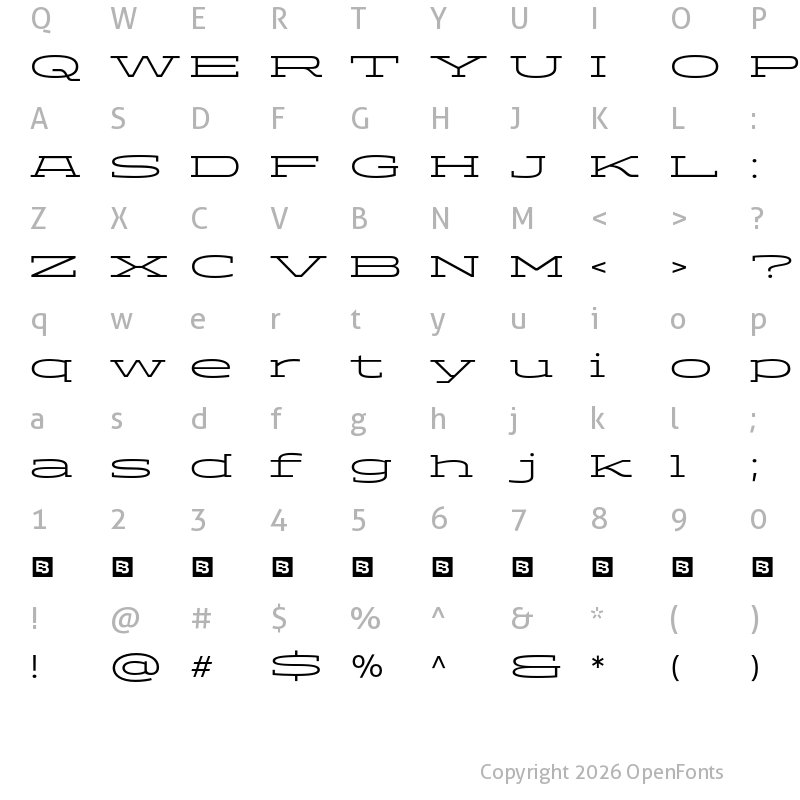 Character Map of ADEROS TRIAL Light Stretch