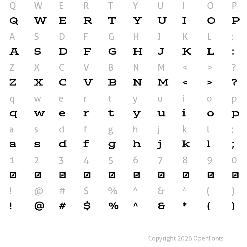 Character Map of ADEROS TRIAL Medium