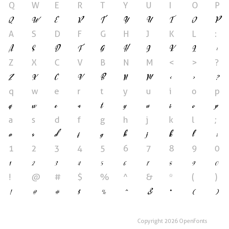 Character Map of Adesina Regular