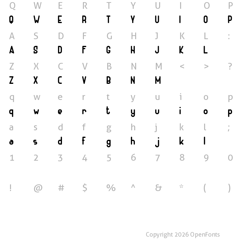 Character Map of ADHE Sans Bold FREE Bold