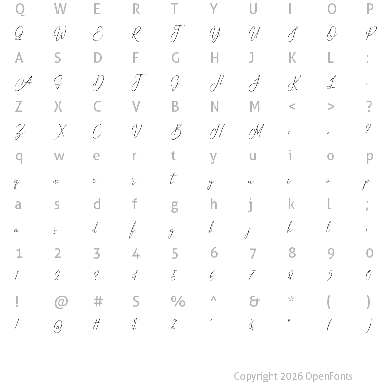 Character Map of Adistria Regular