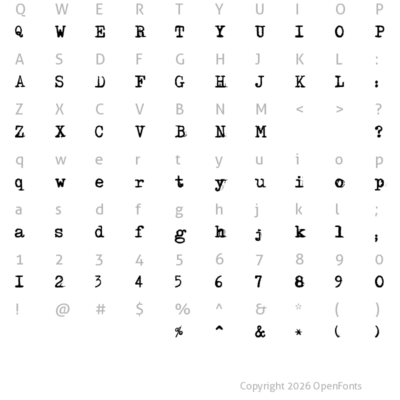 Character Map of Adler Regular