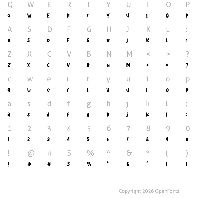 Character Map of Adorable Kids Regular