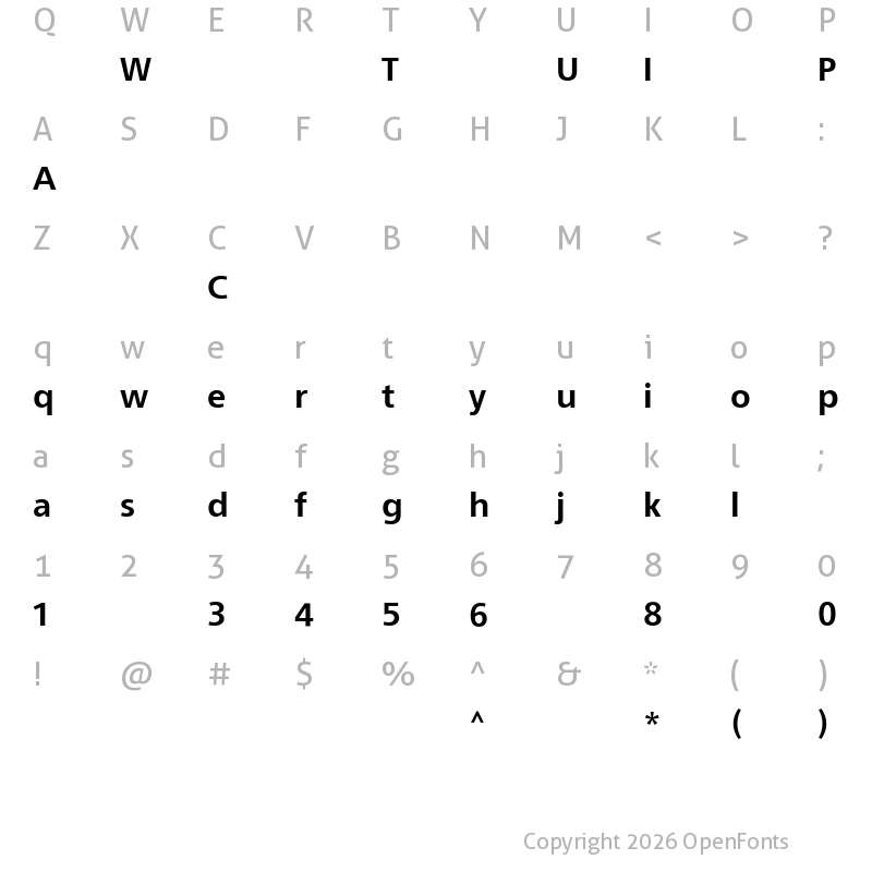 Character Map of AdoraPRO-75 ?