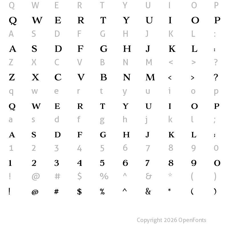 Character Map of AdornS Serif Regular