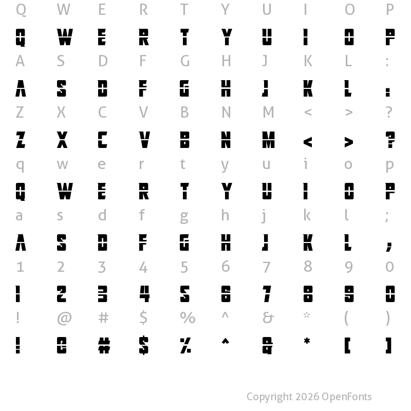 Character Map of Adrenaline Hit Regular