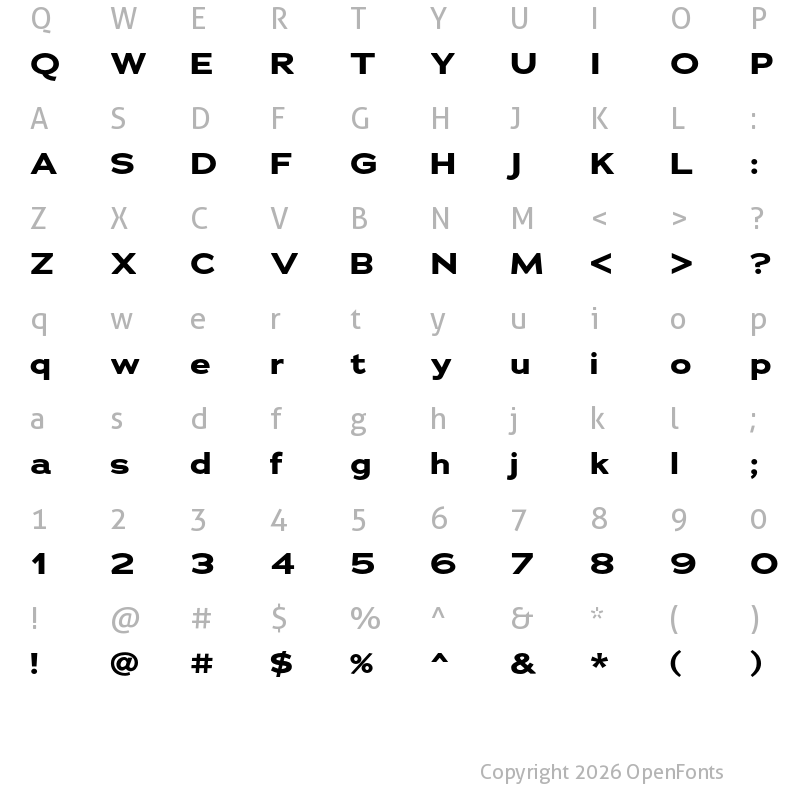 Character Map of Adrianna Extended Bold