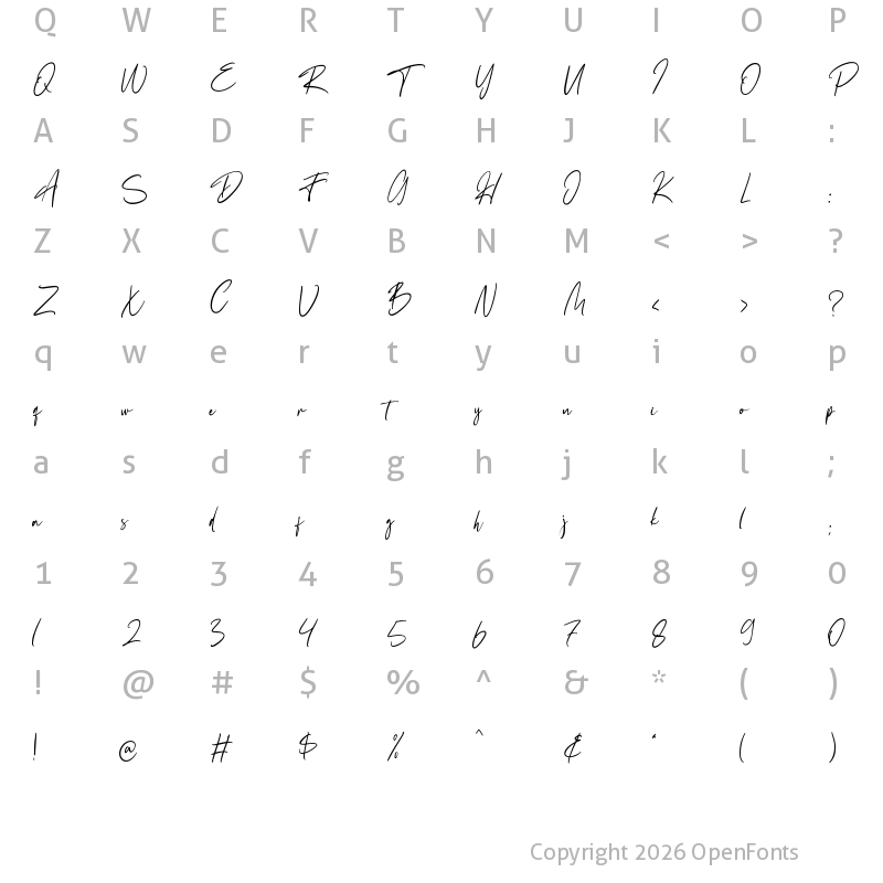 Character Map of Adriatne Regular