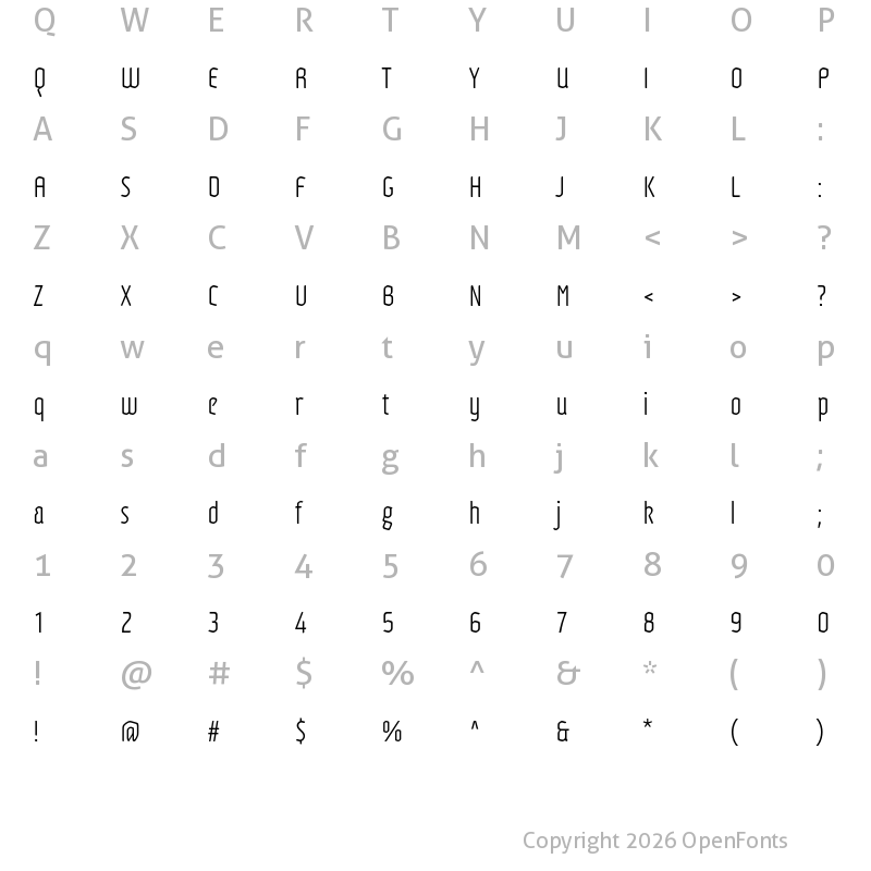 Character Map of Adso Light