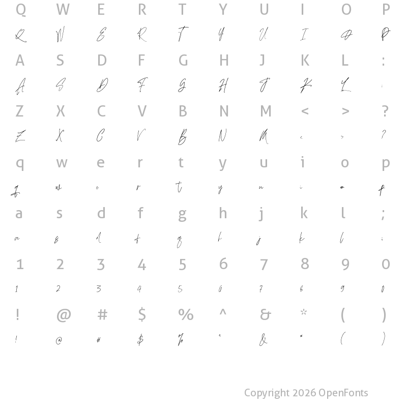 Character Map of Adustine Signature Regular
