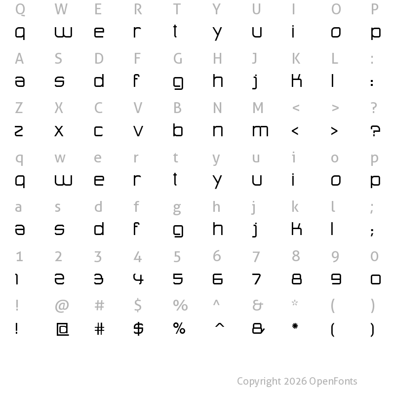 Character Map of Advanced Architecture Regular