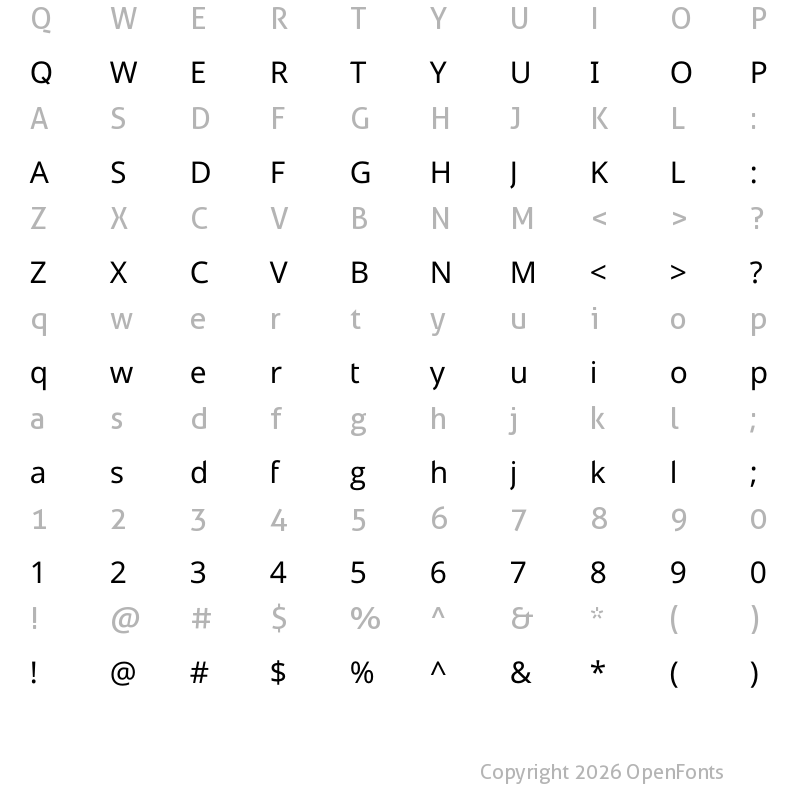 Character Map of Advent Sans Logo