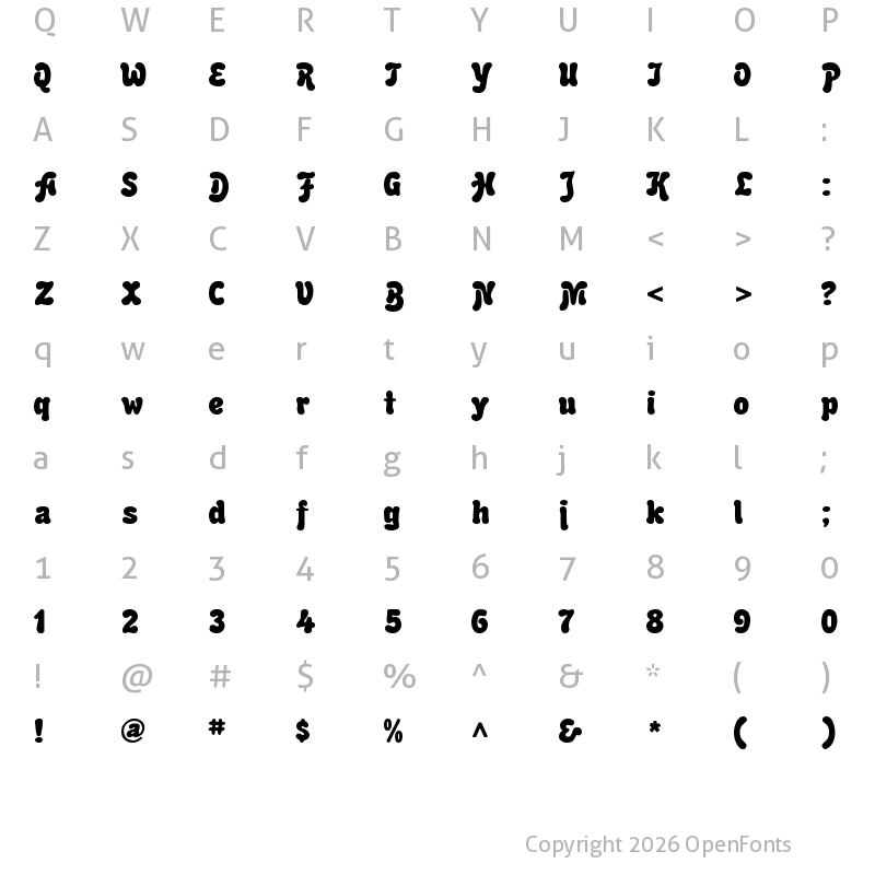 Character Map of Advert Regular