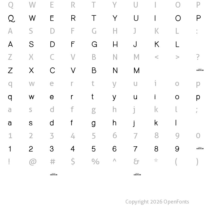 Character Map of Aerial_Demo Medium