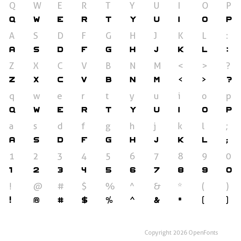 Character Map of Aero Club Como Regular