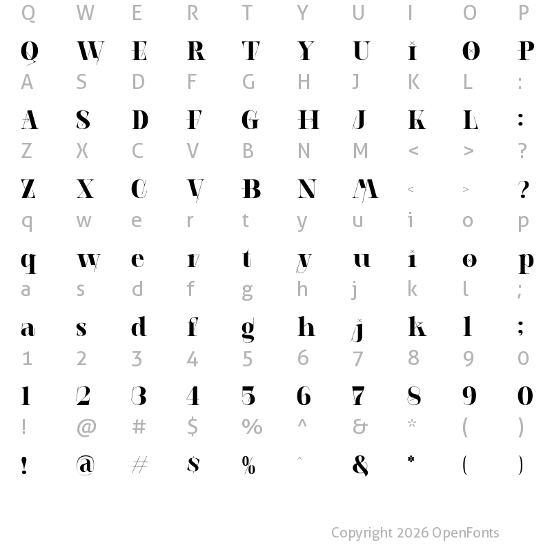 Character Map of AEROBIC GEOMETRIC Bold