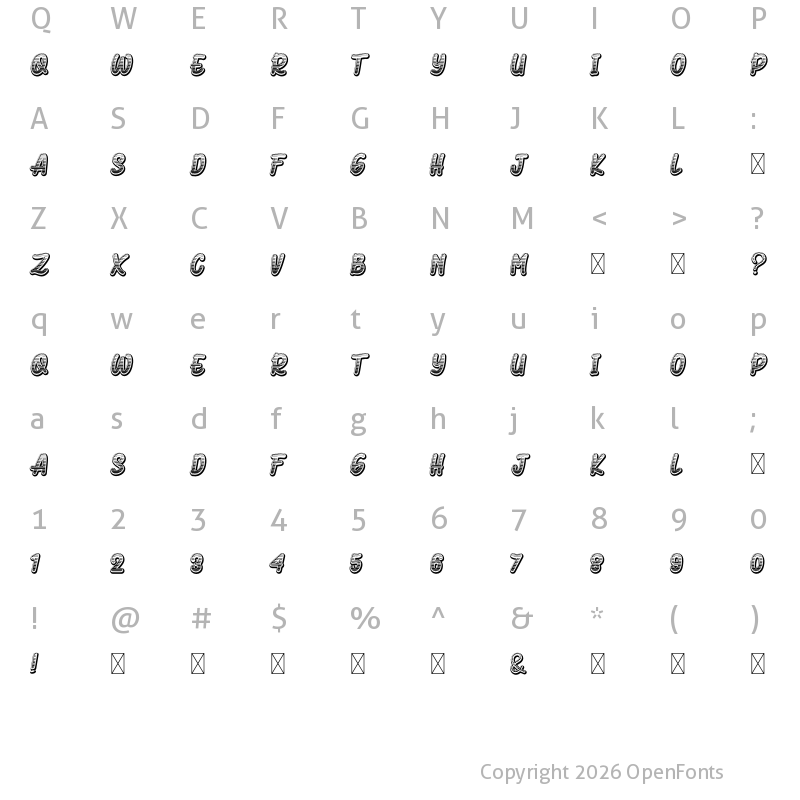 Character Map of Aeromus Kirho Regular