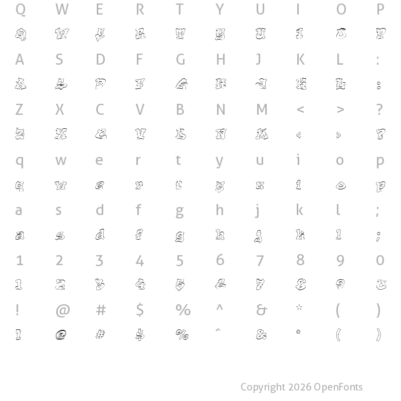 Character Map of Aerosol Regular
