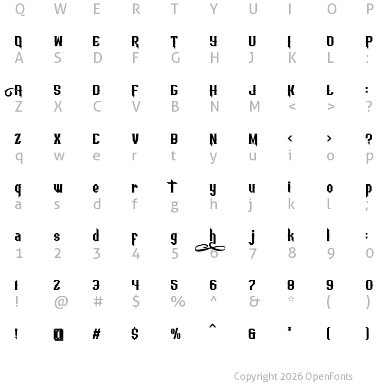 Character Map of Aesthetic DEMO Regular