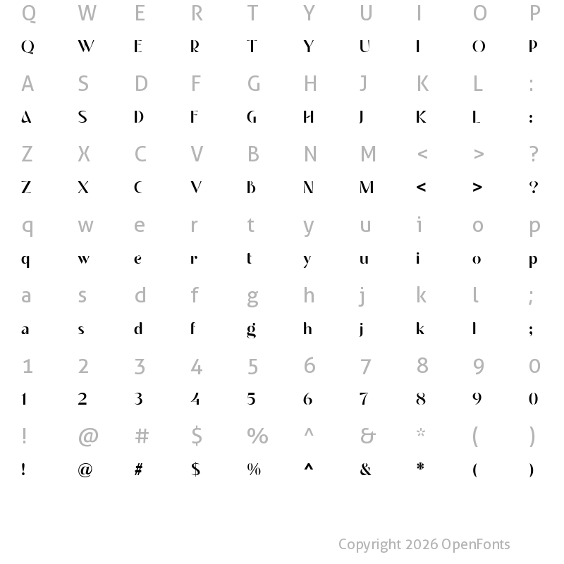 Character Map of Aesthetic Romance Regular