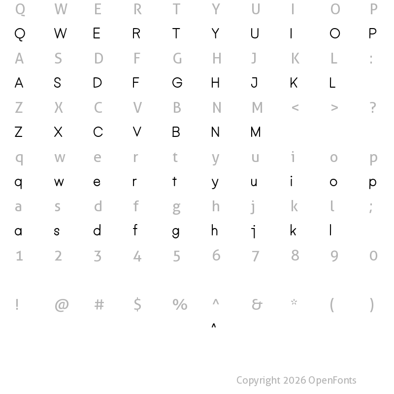 Character Map of Affordable Regular
