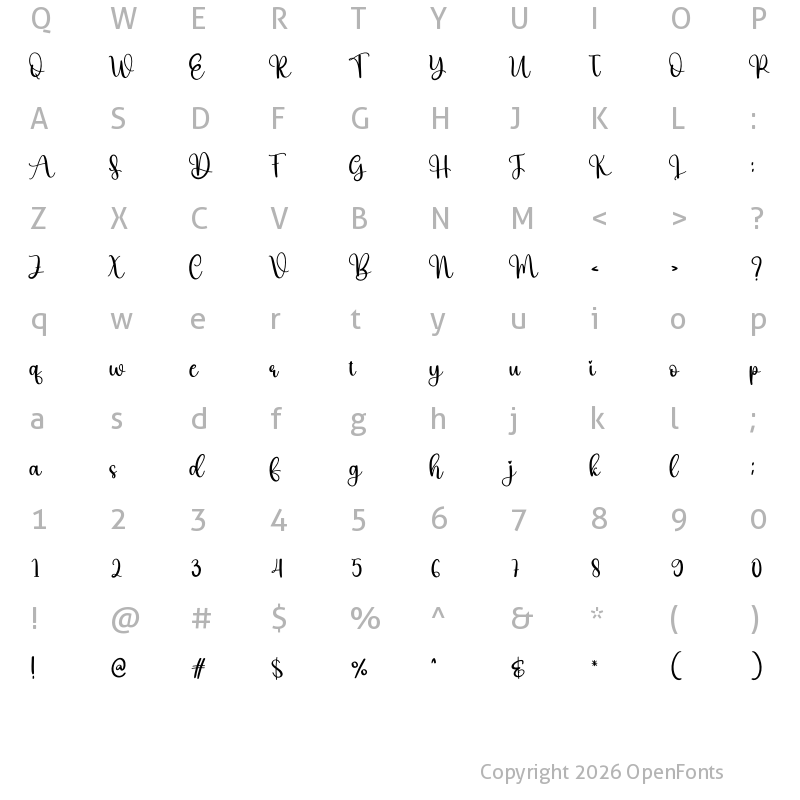 Character Map of Afro Regular