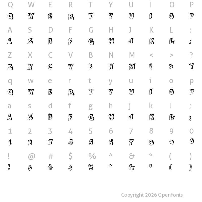 Character Map of After Cheret Regular