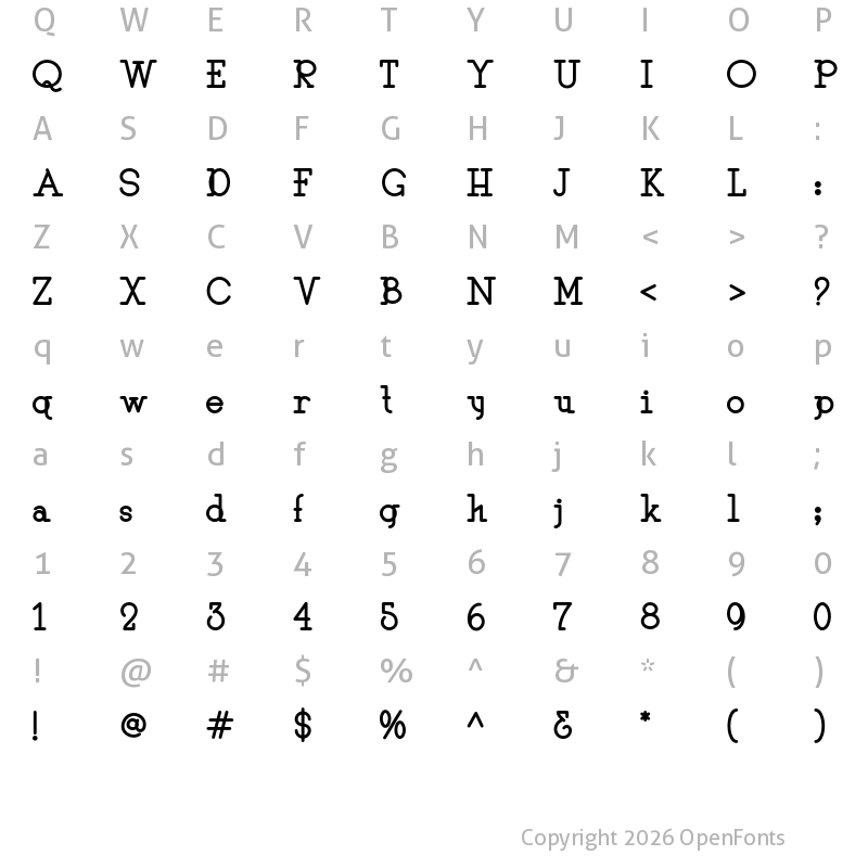 Character Map of After Time Regular