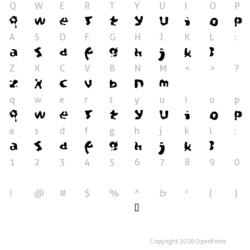 Character Map of Aftermath Regular