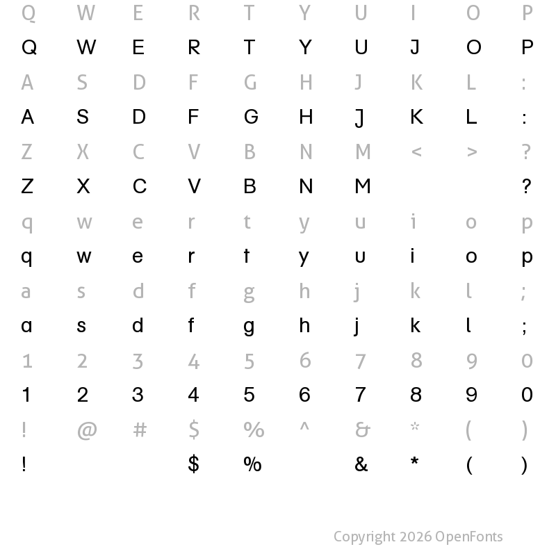 Character Map of AG Schulbuch BQ Regular