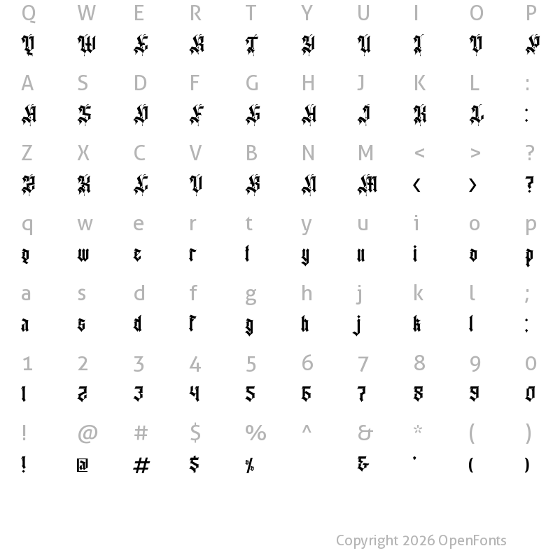 Character Map of Agathiqy Regular