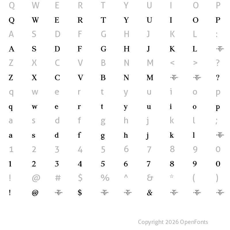 Character Map of Agatho Bold