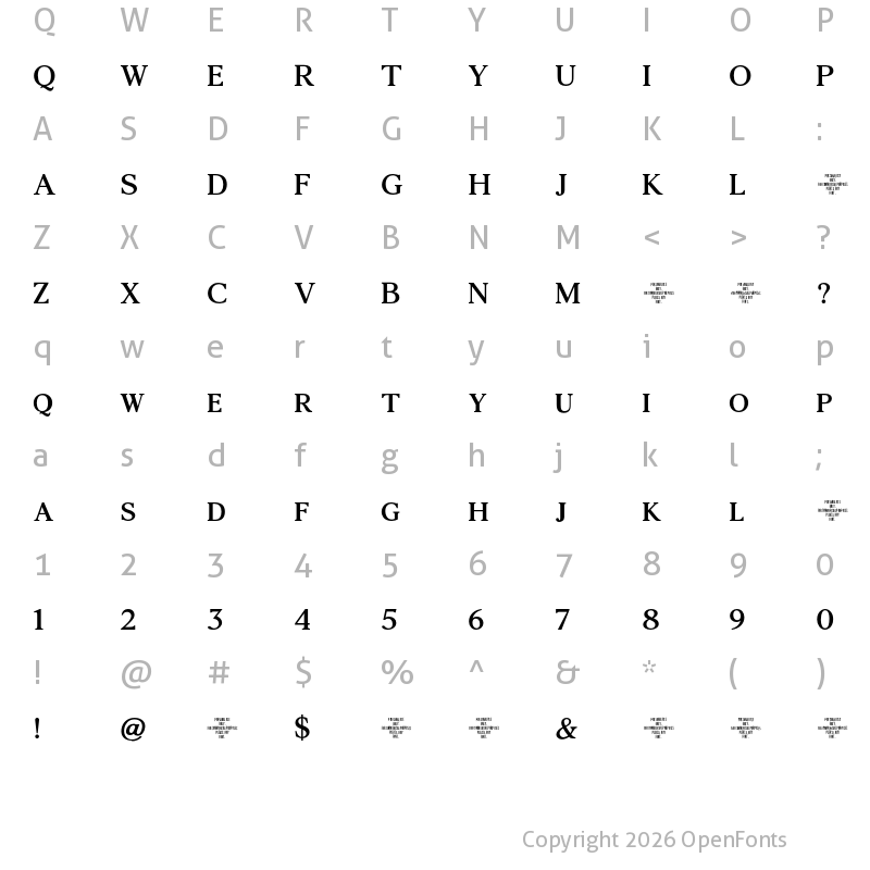 Character Map of Agatho BoldCAPS