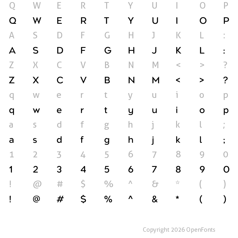 Character Map of Agenor Neue Regular