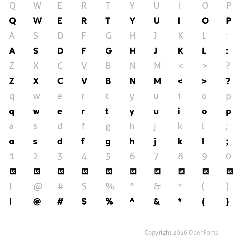 Character Map of Ageo Trial Heavy