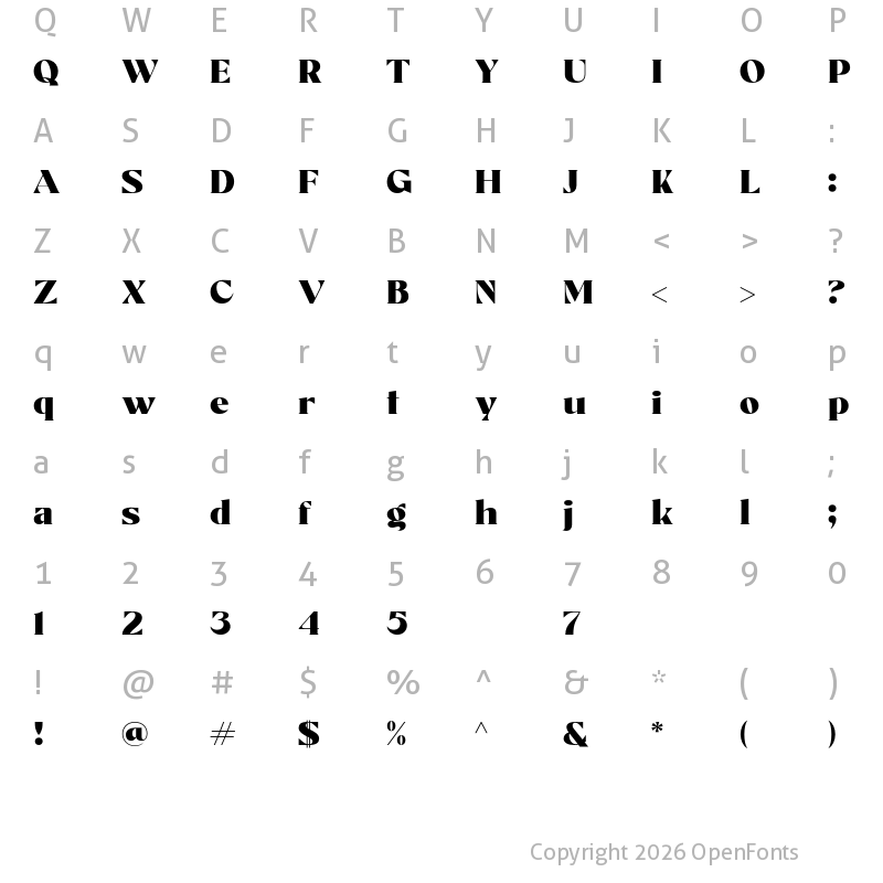 Character Map of Agetta Display Regular