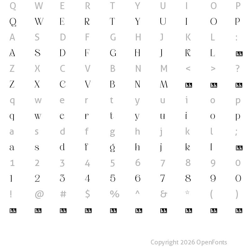 Character Map of Ageya Regular