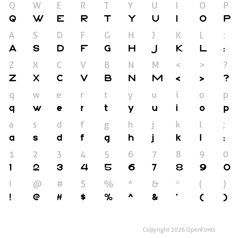 Character Map of Aginoe Sans Bold