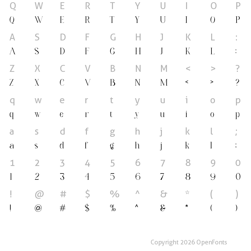Character Map of Agloist Regular