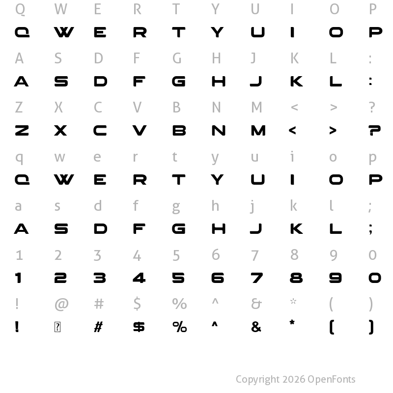 Character Map of AGRESSIVE Bold