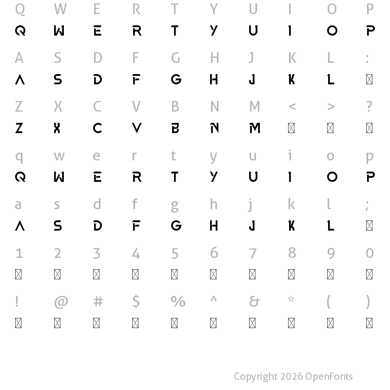 Character Map of Agrozza Demo Regular