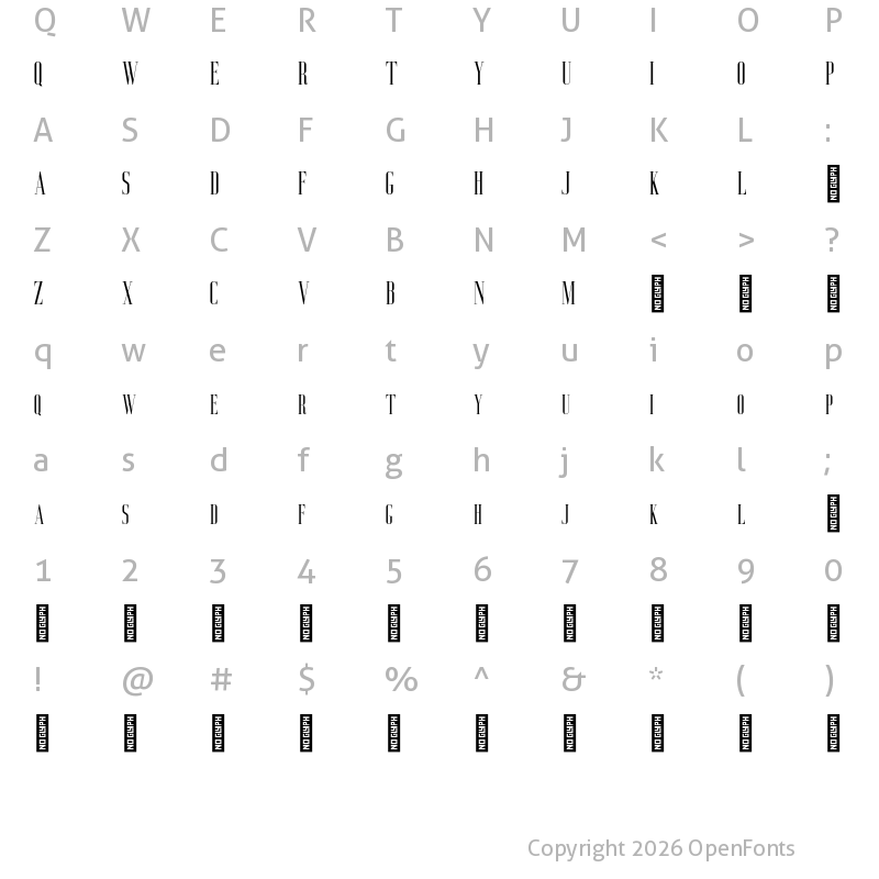 Character Map of Aguero Serif Regular
