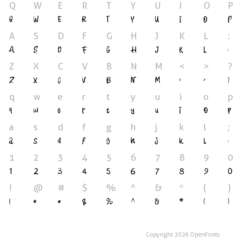 Character Map of Ahurayazda Regular