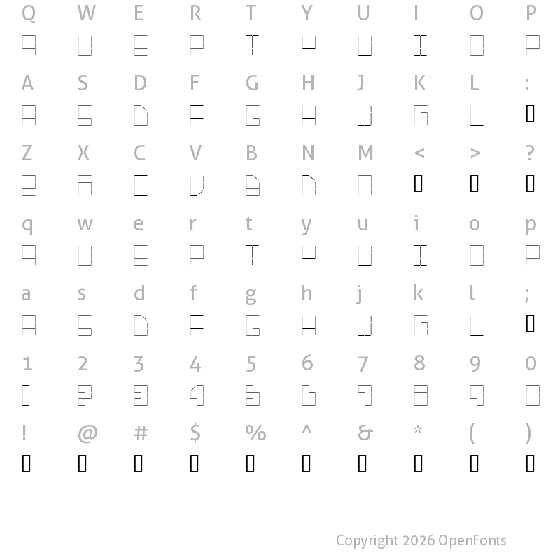 Character Map of AI stapler Regular