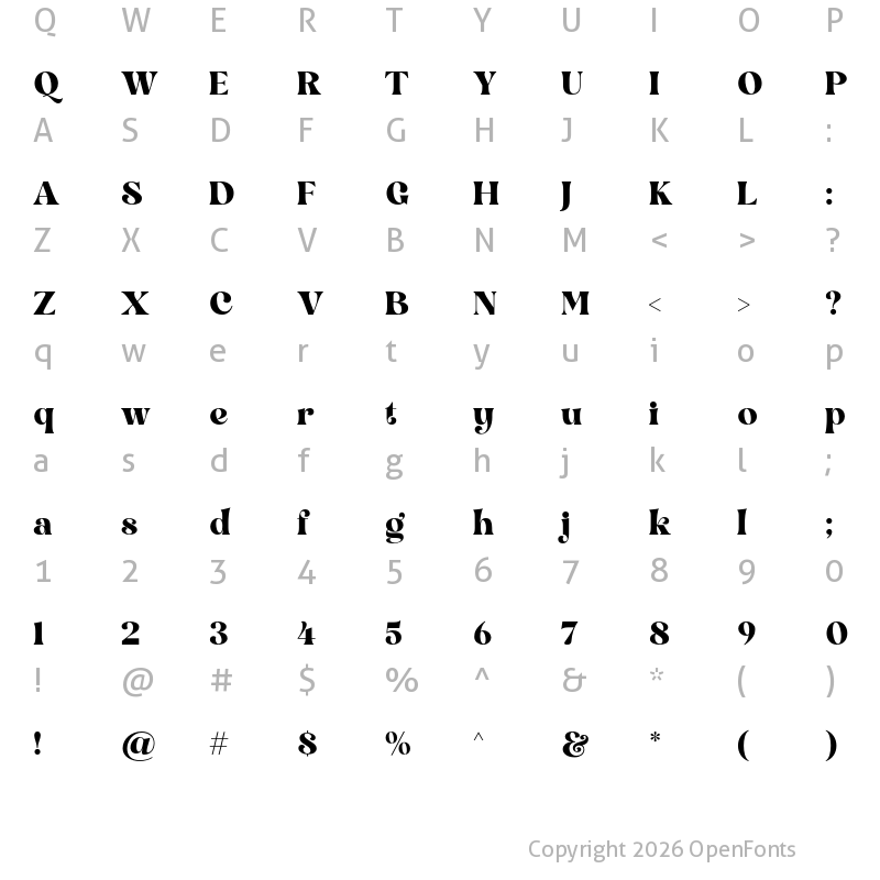 Character Map of Aicho Regular